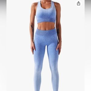 Blue leggings and bra set